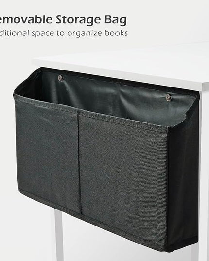 Lufeiya 47 inch White Office Computer Desk - Modern Simple Student Study Table for Home Office Bedroom Writing Desk - LeafyLoom