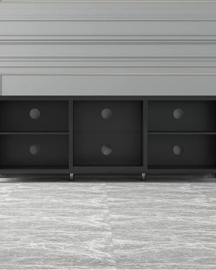 TV Stand Base, Entertainment Center Cabinet Media Console for Living Room, Bedroom, 70 Inch, Black - LeafyLoom