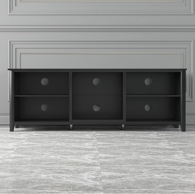 TV Stand Base, Entertainment Center Cabinet Media Console for Living Room, Bedroom, 70 Inch, Black - LeafyLoom