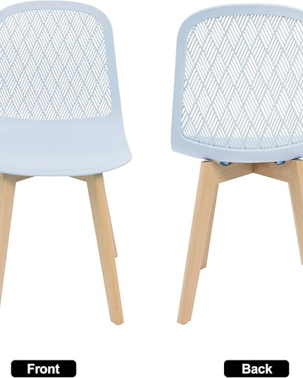 Armless Modern Chairs with Wood Legs for Living, Bedroom, Kitchen,Dining,Lounge Waiting Room, Restaurants, Cafes, Set of 2… - LeafyLoom