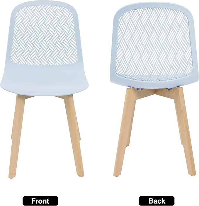 Armless Modern Chairs with Wood Legs for Living, Bedroom, Kitchen,Dining,Lounge Waiting Room, Restaurants, Cafes, Set of 2… - LeafyLoom