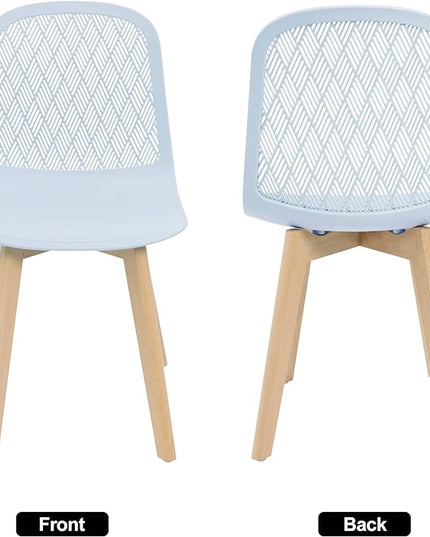 Armless Modern Chairs with Wood Legs for Living, Bedroom, Kitchen,Dining,Lounge Waiting Room, Restaurants, Cafes, Set of 4… - LeafyLoom