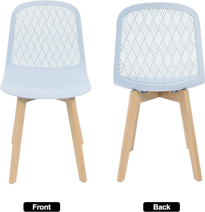 Armless Modern Chairs with Wood Legs for Living, Bedroom, Kitchen,Dining,Lounge Waiting Room, Restaurants, Cafes, Set of 4… - LeafyLoom