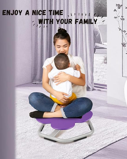 Kids Swivel Chair, Seat and Spinning Chair, Body Coordination Training Chair, Purple Petal Non Slip Sensory Toys 360° Spinning Chair for Autistic Kids Aged 3+, Improving Toddler's Physical Fitness - LeafyLoom