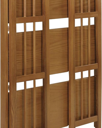 Casual Home 3-Shelf 27.5" Wide Folding Stackable Bookcase, Chestnut (New) - LeafyLoom