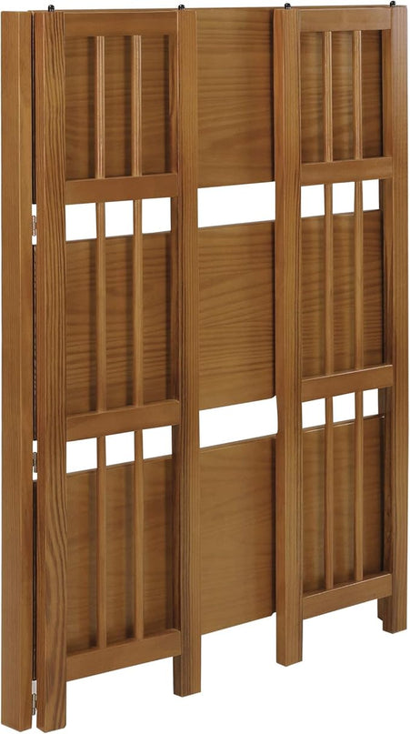 Casual Home 3-Shelf 27.5" Wide Folding Stackable Bookcase, Chestnut (New) - LeafyLoom