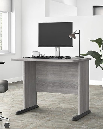 Bush Business Furniture Studio A Small Computer Desk, Commercial-Grade Gaming and Work Table for Home or Professional Office, 36W, Platinum Gray - LeafyLoom