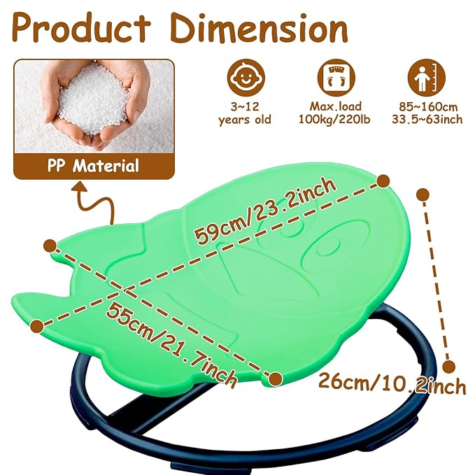 Kids Sensory Spinning Chair, Autism Kids Swivel Chair, Kids Sit and Spin Chair Sensory Toy, Improve Physical Coordination Wobble Chair for Kids, Kids Sensory Equipment for Boys Girls - LeafyLoom