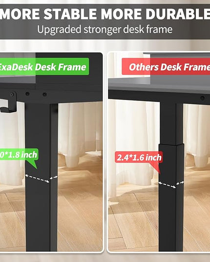 48×30 Inch Electric Standing Desk with 2 Drawers, Adjustable Height Widened Stand Up Desk with Storage Shelf, Sit to Stand Ergonomic Workstation for Home Office - LeafyLoom