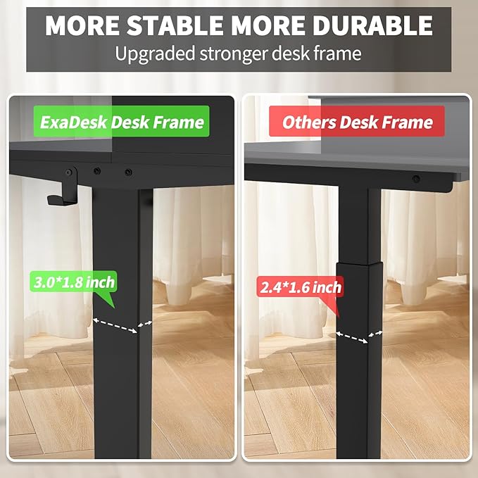 48×30 Inch Electric Standing Desk with 2 Drawers, Adjustable Height Widened Stand Up Desk with Storage Shelf, Sit to Stand Ergonomic Workstation for Home Office - LeafyLoom