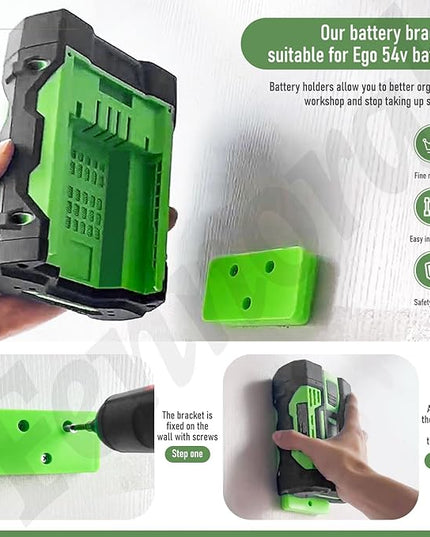 Leaf Blower Wall Mount & Battery Holders Compatible with EGO Leaf Blower, Blower Wall Mount Use for EGO 530 615 650 CFM LB5300 Blower and Battery Mounts for EGO 54v Batteries - LeafyLoom