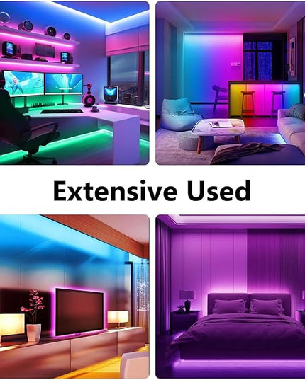 phopollo RGB Smart LED Strip Lights, 32.8ft (2 Rolls of 16.4ft) LED Lights for Bedroom, APP Control, Multiple Colors on One Line, Color Changing Strip Lighting Music Sync, USB Powered Phopollo