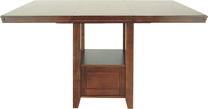 Signature Design by Ashley Ralene Traditional 36" Counter Height Dining Room Extension Table, Medium Brown - LeafyLoom