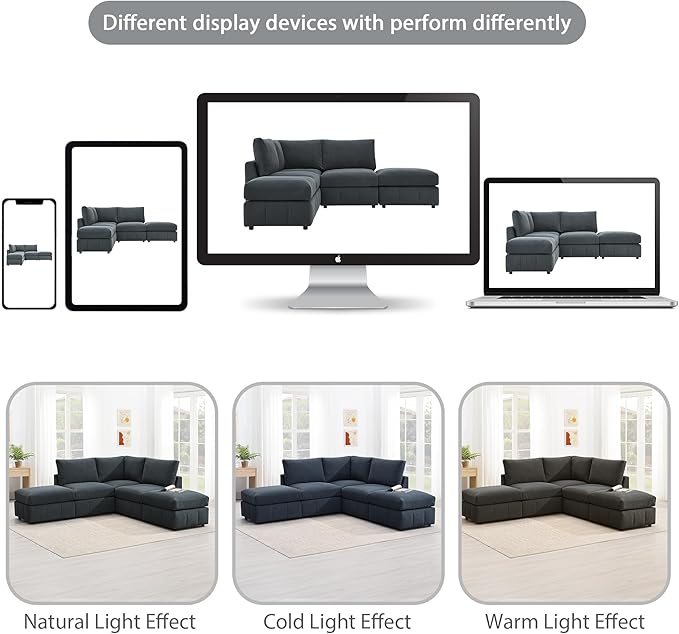 93" Sectional Couch with Convertible Ottomans, 5-Seat Armless Modular Sofa with Vertical Stripes, Freely Combinable Couch Sectionals for Living Room, Apartment - LeafyLoom