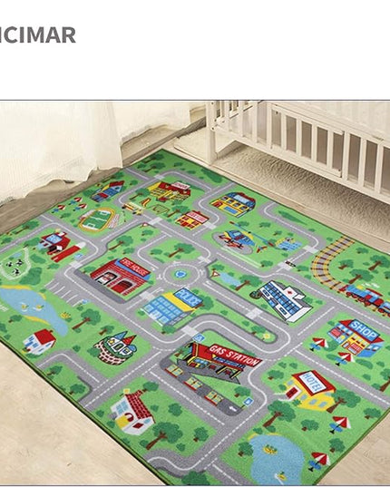 Kids Carpet Playmat Rug,6.6x5.0 ft Extra Large City Life Carpet Learning Exercise Mat Educational Car Rug Play Game Rug for Baby Toddler Boy Bedroom Playroom - LeafyLoom