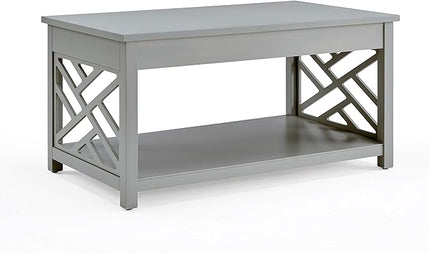 Alaterre Furniture Coventry 36" Coffee Two End Tables with Tray, Set of 3, Grey - LeafyLoom