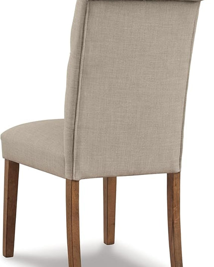 Signature Design by Ashley Harvina French Country 19" Tufted Upholstered Dining Chair, 2 Count, Beige - LeafyLoom