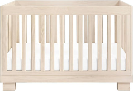 babyletto Modo 3-in-1 Convertible Crib with Toddler Bed Conversion Kit in Washed Natural, Greenguard Gold Certified - LeafyLoom
