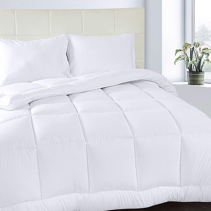 Utopia Bedding Queen Size Comforter Set with 2 Pillow Shams, Bedding Comforter Sets, Down Alternative White Comforter, Soft and Comfortable, Machine Washable (Pack of 4) - LeafyLoom