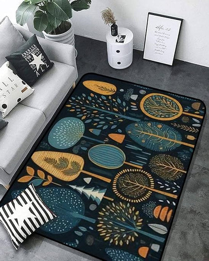 Soft Kids Play Area Rugs 3D Home Set Cartoon Doodle Trees Beautiful Hand Drawn Childish Primitive Style Plush Rugs Non Slip Shaggy Carpets for Kids' Bedroom Classroom Playroom Nursery Décor - LeafyLoom