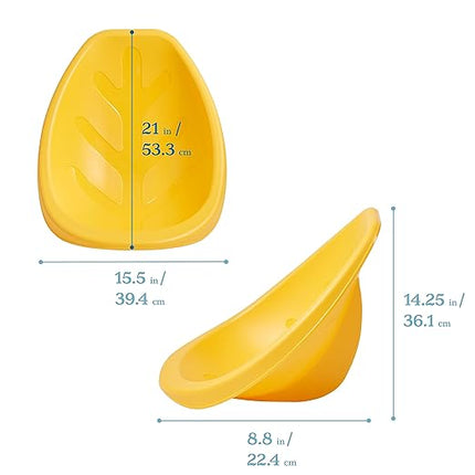 ECR4Kids Leaf Floor Seat, Rocker Chair, Yellow, 6-Piece - LeafyLoom
