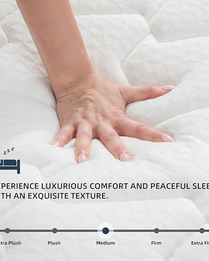 Full Size Mattress | 10 Inch Hybrid Mattresses Full in a Box | Medium Firm Memory Foam and Individual Pocket Springs | Fiberglass Free Bed Matress | Breathable | CertiPUR-US - LeafyLoom