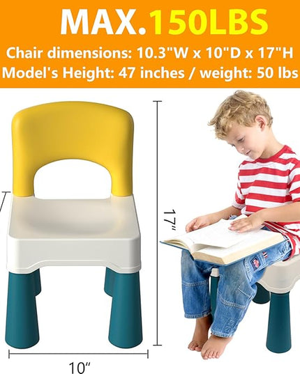 burgkidz Plastic Kids Chair, Durable and Lightweight, 9.3" Height Seat, Indoor or Outdoor Use for Ages 2 and Up (Macaron) - LeafyLoom