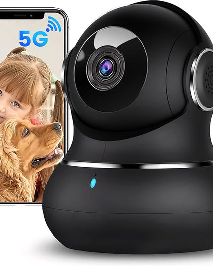 litokam 5ghz Indoor Security Camera, 5MP Cameras for Home Security with 5G/2.4G Dual-Band, Pet Cam with Phone App, AI Motion/Cry Detection, 360 Auto Tracking, Night Vision, Support NVR/Alexa litokam