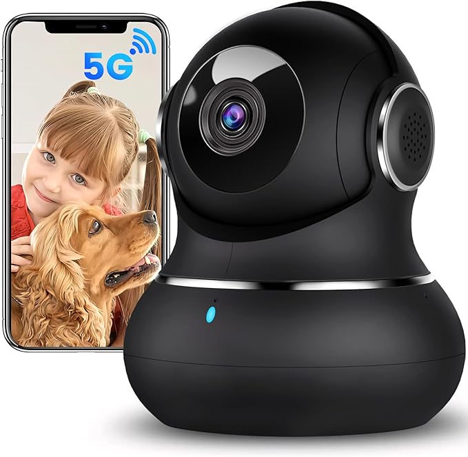 litokam 5ghz Indoor Security Camera, 5MP Cameras for Home Security with 5G/2.4G Dual-Band, Pet Cam with Phone App, AI Motion/Cry Detection, 360 Auto Tracking, Night Vision, Support NVR/Alexa litokam