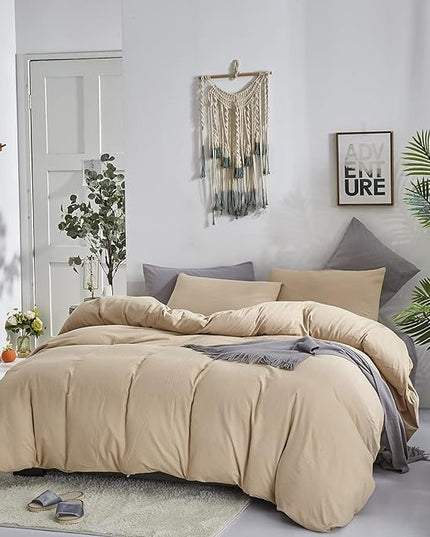 Champagne Comforter Set Cal King Solid Champagne Bedding Set Lightweight Women Soft Champagne Blanket 3 PCs Durable Light Khaki Colored Comforter Set Cal King Breathable Bed Comforter Set - LeafyLoom