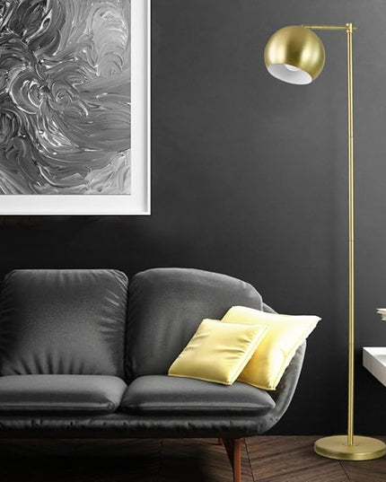 Globe Electric 12915 Molly 60" Floor Lamp, Gold, Satin Finish, In-Line On-Off Switch - LeafyLoom