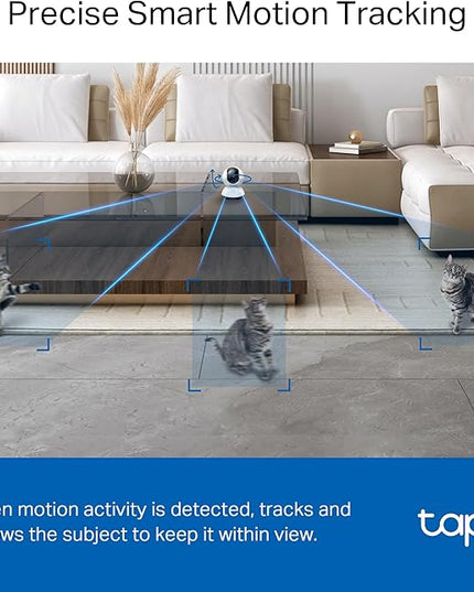 TP-Link Tapo 2K QHD Pan/Tilt Security Camera for Pet Camera, Baby Monitor, Motion Detection, Motion Tracking, 2-Way Audio, Night Vision, Cloud &SD Card Storage, Works w/Alexa & Google Home(Tapo C220) Tapo