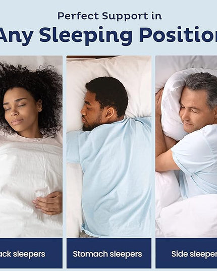 Snuggle-Pedic Shredded Memory Foam Pillow - The Original Cool Pillows for Side, Stomach & Back Sleepers - Sleep Support That Keeps Shape - College Dorm Room Essentials for Girls and Guys - Queen - LeafyLoom