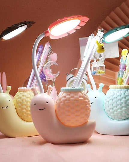 Cute Desk Lamp,Childrens Led Night Light, Portable Foldable Rechargeable Animal Table Lamp for Kids Students Desk with Lights (Blue) - LeafyLoom
