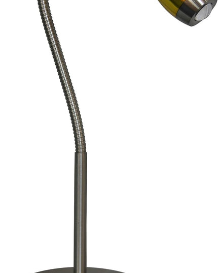 202071-39 Adjustable Beam LED Desk Lamp, 7" x 6" x 19.5", Brushed Nickel/Gold - LeafyLoom