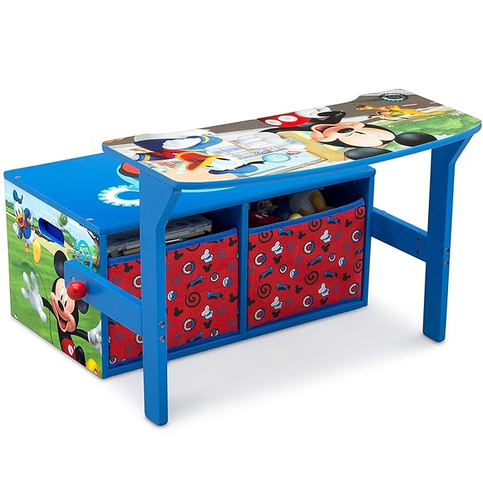 Delta Children Kids Convertible Activity Bench - Greenguard Gold Certified, Disney Mickey Mouse - LeafyLoom