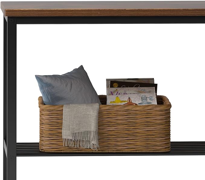 SogesHome 4-Piece Dining Table Set for 4 - Space-Saving Kitchen Set with Bench and Chairs, Ideal for Restaurants and Coffee Shops, Vintage Brown - LeafyLoom