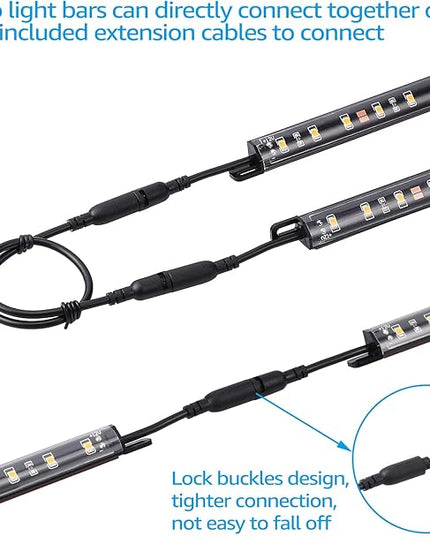 TORCHSTAR LED Safe Lighting Kit, (6) 12 Inch Linkable Light Bars + Rocker Switch + UL Power Adapter, 900LM, Input 100-240V, for Under Cabinet Gun Safe Locker Closet Showcase, 3000K Warm White TORCHSTAR