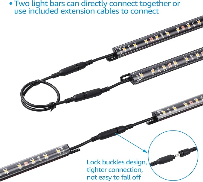 TORCHSTAR LED Safe Lighting Kit, (6) 12 Inch Linkable Light Bars + Rocker Switch + UL Power Adapter, 900LM, Input 100-240V, for Under Cabinet Gun Safe Locker Closet Showcase, 3000K Warm White TORCHSTAR