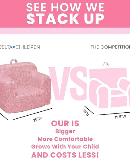 Delta Children Cozee Sherpa Chair, Pink - LeafyLoom