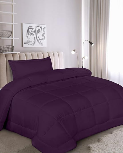 Utopia Bedding Twin Comforter Set Kids with 1 Pillow Sham, Bedding Comforter Sets, Down Alternative Plum/Purple Comforter, Soft and Comfortable, Machine Washable - LeafyLoom