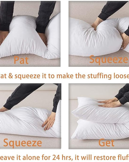 WhatsBedding Memory Foam Body Pillow with Breathable Zippered Cotton Cover, Full Body Pillow for Adults, Long Pillow for Sleeping, Firm Body Pillow Fluffy Supportive, Pure White - LeafyLoom