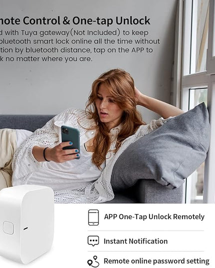 Wi-Fi Gateway for Tuya Smart Door Lock, Wi-Fi Bridge for Bluetooth Lock Remotely Control with Tuya/SmartLife App, Gateway Smart Hub Remote Control for Door Locks MakeYourHomeMoreElegantAndSafer