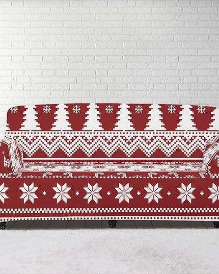 FKELYI Boho Christmas Easy Going Stretch Sofa Slipcover Washable Sofa Couch Cover Comfortable Furniture Protector with Elastic Bottom XL FKELYI