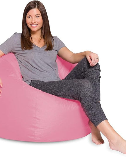 Posh Beanbags Bean Bag Chair, X-Large-48in, Solid Pink - LeafyLoom