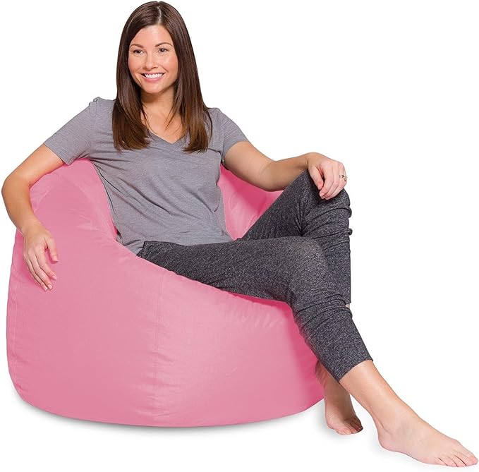 Posh Beanbags Bean Bag Chair, X-Large-48in, Solid Pink - LeafyLoom