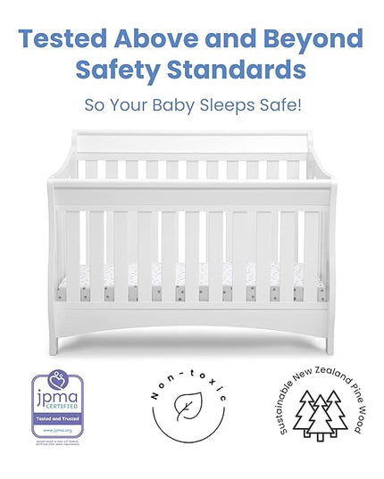 Delta Children Bentley S Series 4-in-1 Convertible Baby Crib, White - LeafyLoom