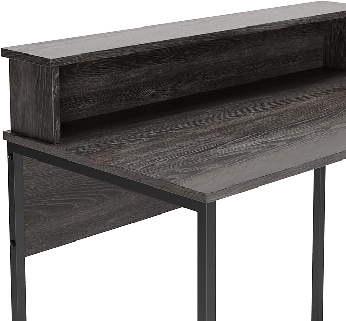 Signature Design by Ashley Freedan Modern Industrial Home Office Writing Desk, Dark Gray - LeafyLoom
