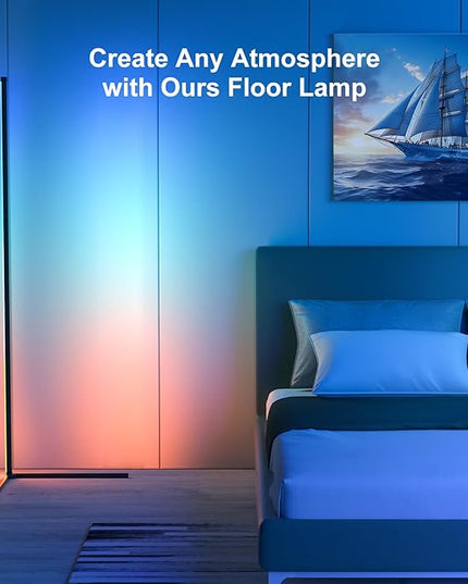 LED Corner Floor Lamp - Space with 16 Million Colors and 230 Dynamic Lighting Modes - App/Remote Control - Music Sync - Easy Installation - Perfect for Living, Gaming Room, and More (1) - LeafyLoom