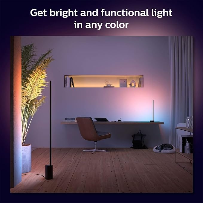 Philips Hue Signe Smart Table Lamp, Black - White and Color Ambiance LED Color-Changing Light - 1 Pack - Control with Hue App - Works with Alexa, Google Assistant, and Apple Homekit PhilipsHue
